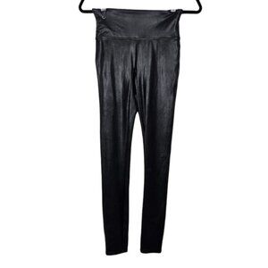 Spanx Womens Black Faux Leather Leggings Size S